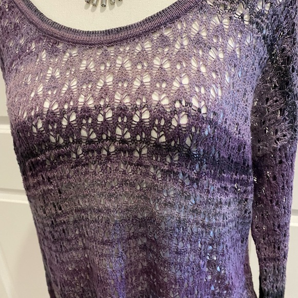 Boho KENSIE Cotton Crochet Fringed Pullover - Womens XL - Picture 2 of 9